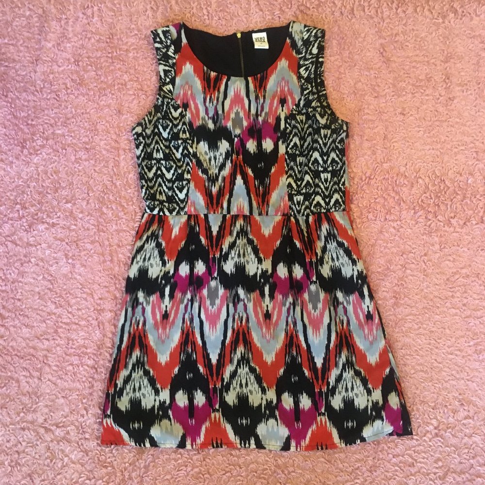 Vero Moda Vibrant Ikat Print Mini Dress